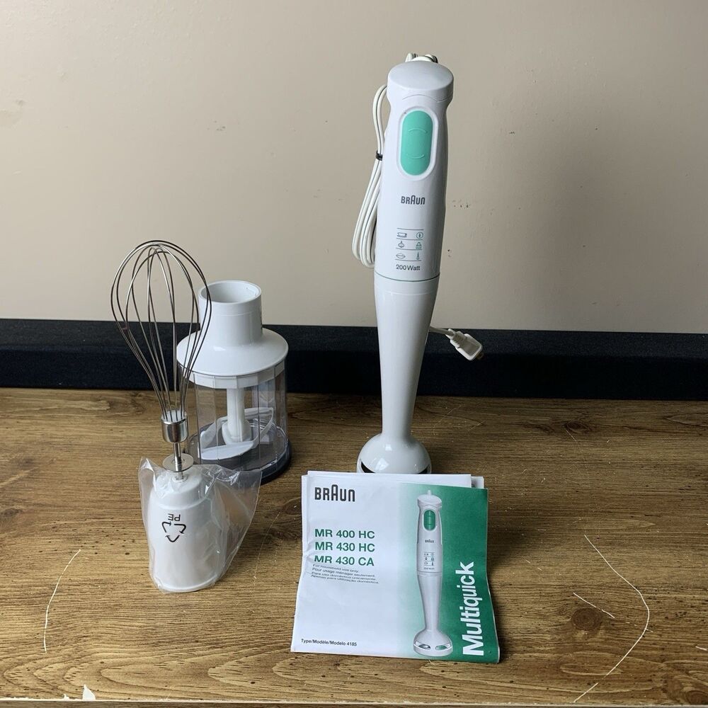 Braun Multiquick 200 watt HandBlender Chopper Model MR430HC Accessories READ